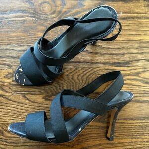 Manolo Blahnik Black Strappy Cork Heel Sandal size EU 38